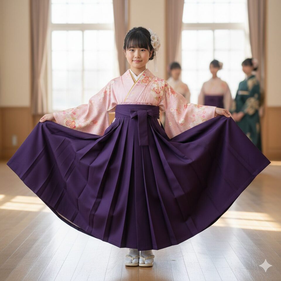 小学校卒業式袴レンタルのスカート状の説明