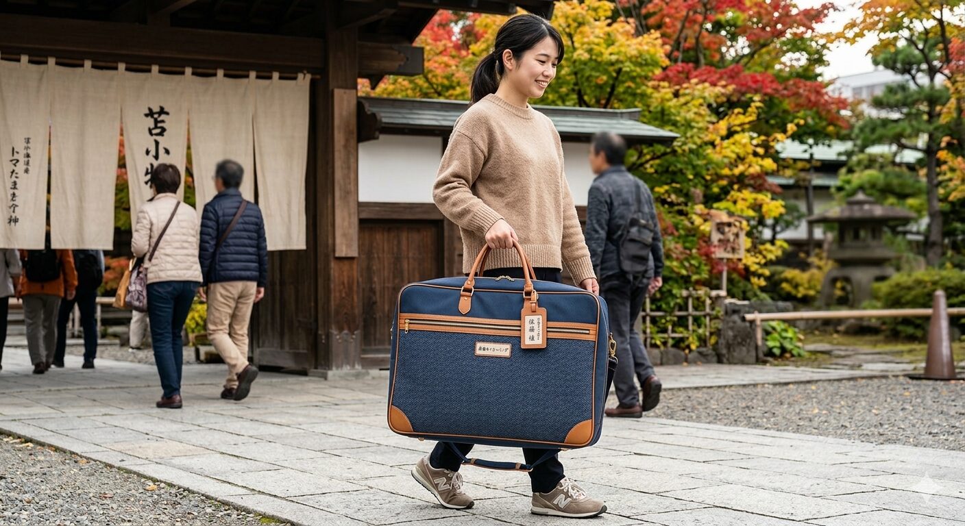 卒業式や卒園式、成人式の振袖や訪問着の持ち運びの写真